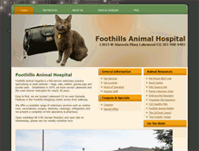 Tablet Screenshot of foothillsanimals.com